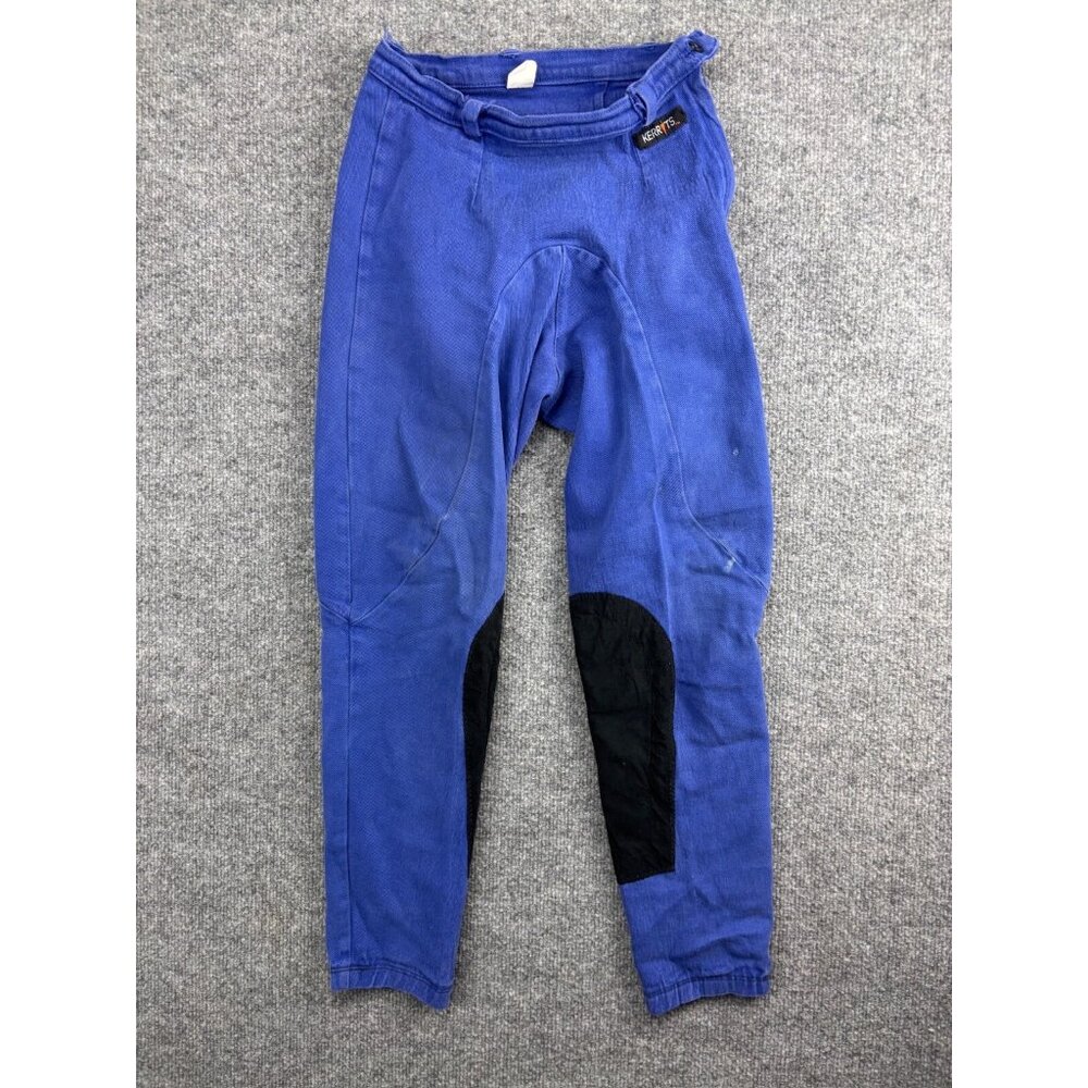 Kerrits Equestrian Pants Women's 26L Blue Denim Side Zip Closure Riding Breeches